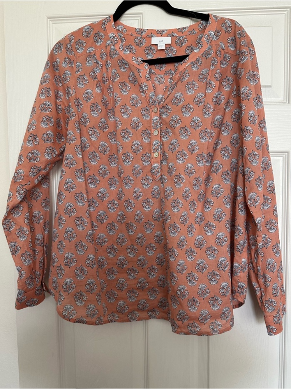 J. Jill 100% Floral Blouse - Rust
